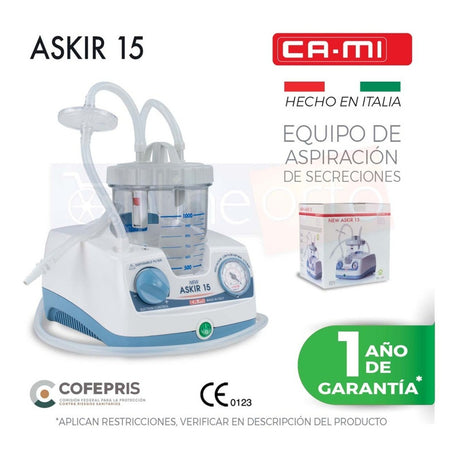 Aspirador De Secreciones Ca-mi New Askir 15 Con Accesorios