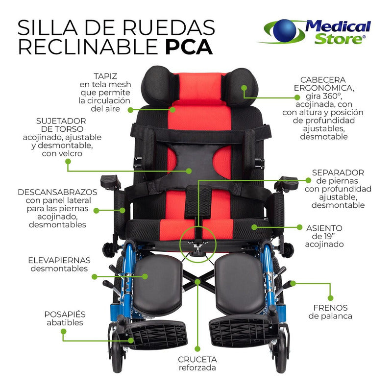 Silla De Ruedas Pca Paralisis Cerebral Adulto Medical Store