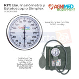 Kit Baumanometro Aneroide Estetoscopio Simple Varios Colores