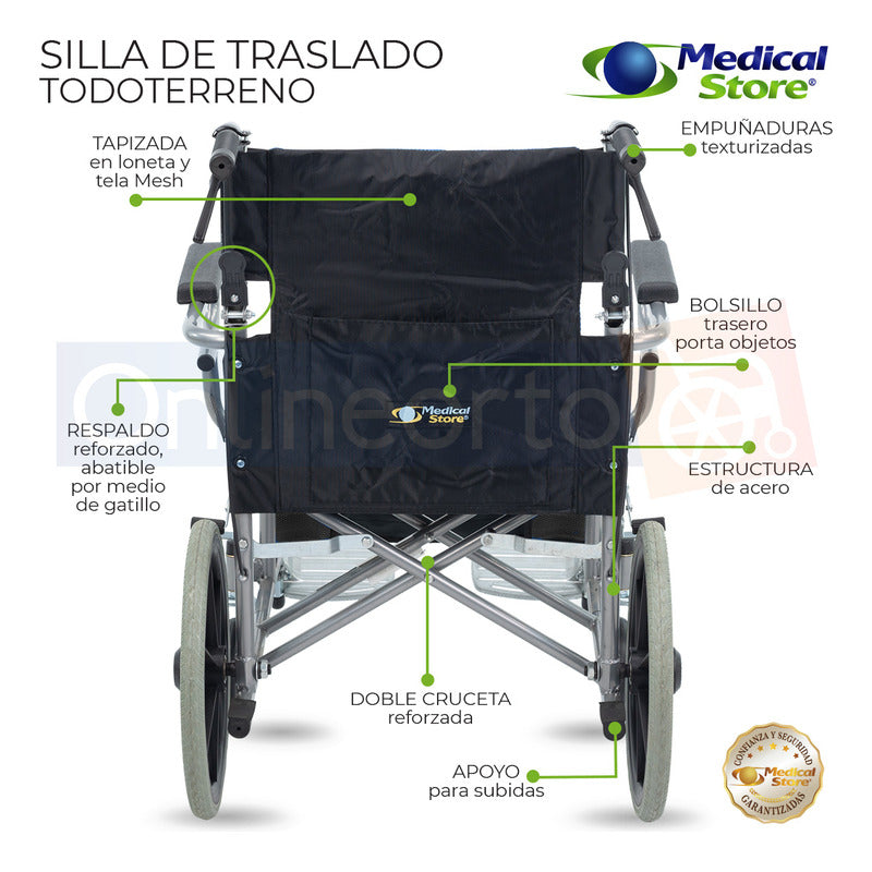 Silla De Ruedas De Lujo Plegable Compacta Todo Terreno Ms