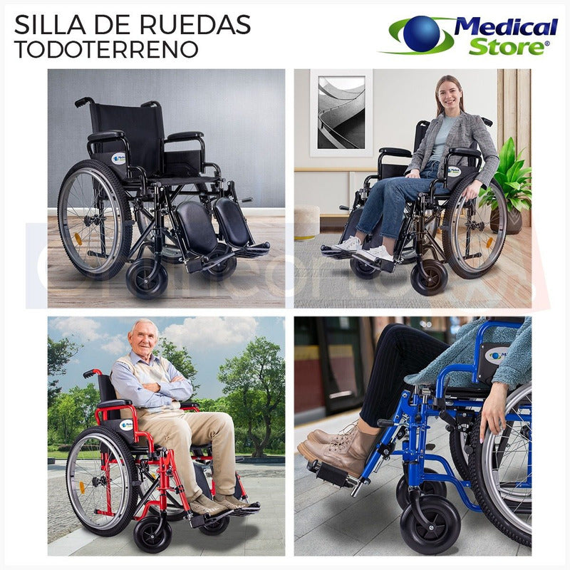 Silla De Ruedas Todo Terreno  Elevapiernas Neumatica Ligera