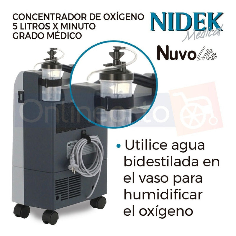 Concentrador De Oxigeno 5 Litros Americano Nuvo Lite Nidek