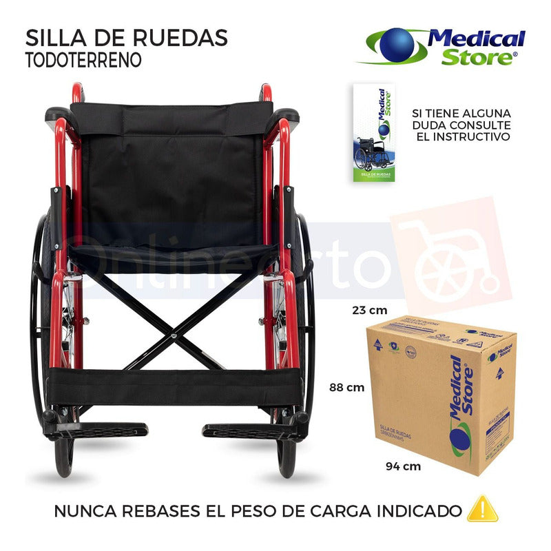 Silla De Ruedas Traslado Ligera Compacta Gris Medical Store
