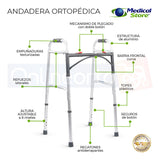 Andadera Aluminio Ortopedica Plegable Reforzada Adulto Drive