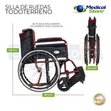 Silla De Ruedas Traslado Acero Plegable Ligera