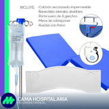 Cama Hospitalaria Manual Colchon Porta Suero Mesa