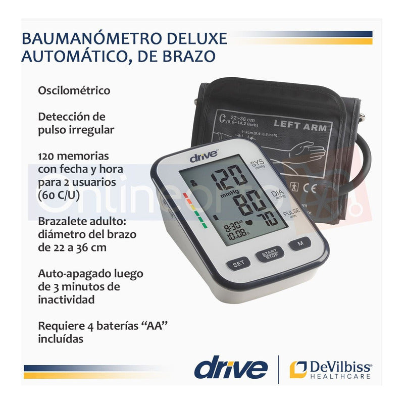 Baumanometro Automatico Digital Para Brazo Lujo Drive Medica