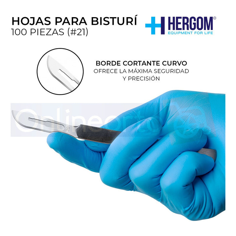 Hojas  Repuesto Para Bisturí  #21 Acero Inoxidable 100 Pz