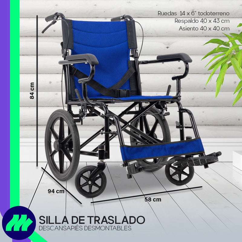 Silla De Ruedas De Lujo Plegable Compacta Todo Terreno Ms