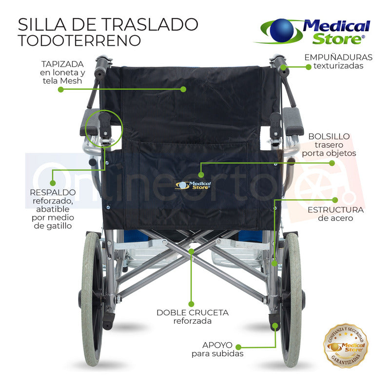 Silla De Ruedas De Lujo Plegable Compacta Todo Terreno Ms