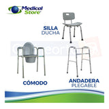 Silla Ducha Andadera Plegable Comodo 3 En 1