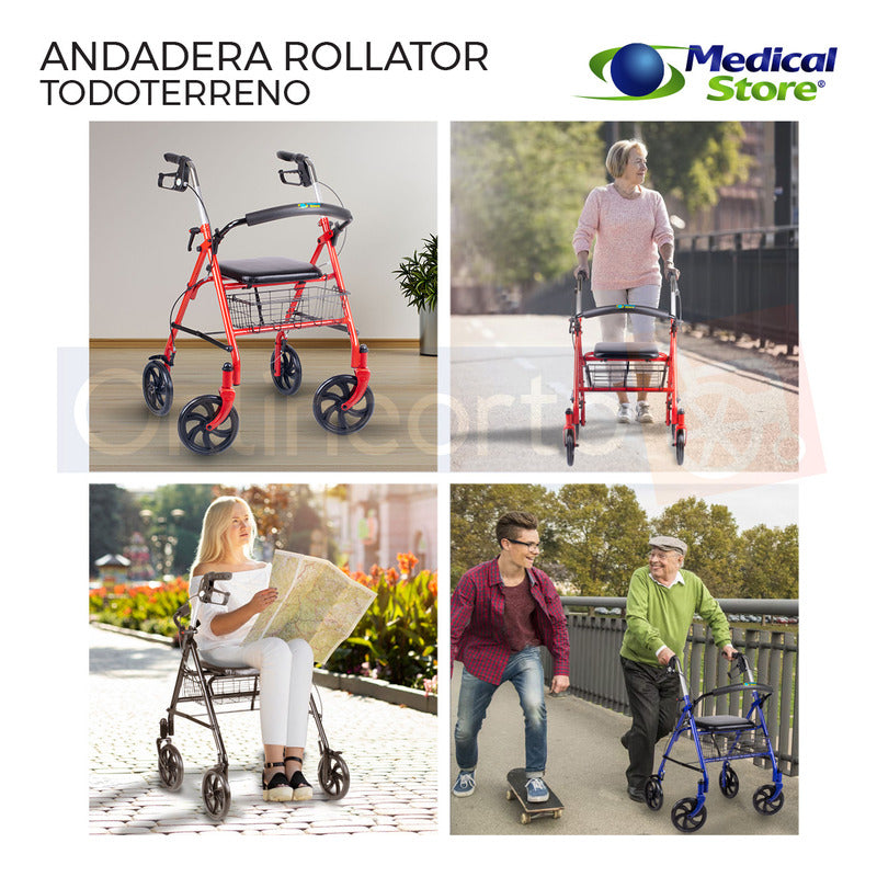 Andadera Ortopedica Rollator Asiento Silla Adulto Todo Terre