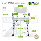 Silla Ducha Baño Ajustable Brazos Respaldo Drive Envio Grat.