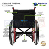 Silla De Ruedas Traslado Ligera Compacta Gris Medical Store