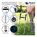 Andadera Ortopédica Adulto Aluminio Ruedas Plegable Drive M