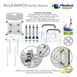 Silla Ducha Baño Ajustable Brazos Respaldo Drive Envio Grat.