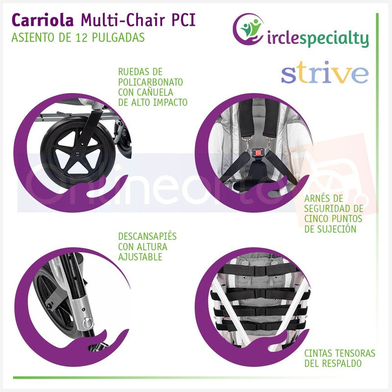 Silla De Ruedas Pediátrica Carriola Infantil Pci