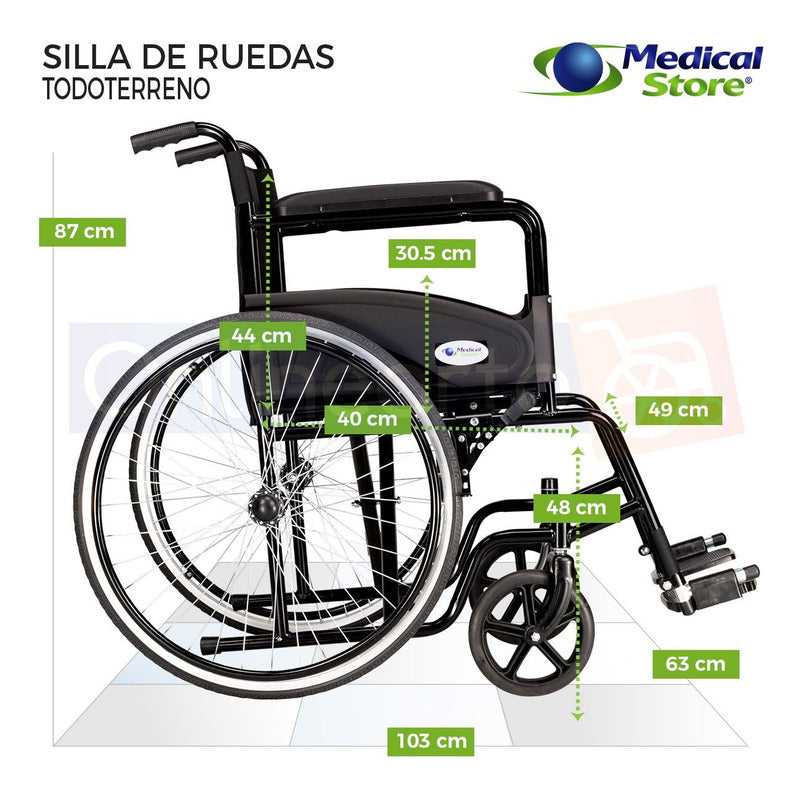 Silla De Ruedas Traslado Ligera Compacta Gris Medical Store