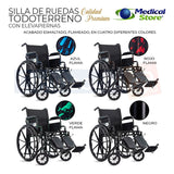 Silla De Ruedas Ligera Todo Terreno Acero Plegable Compacta