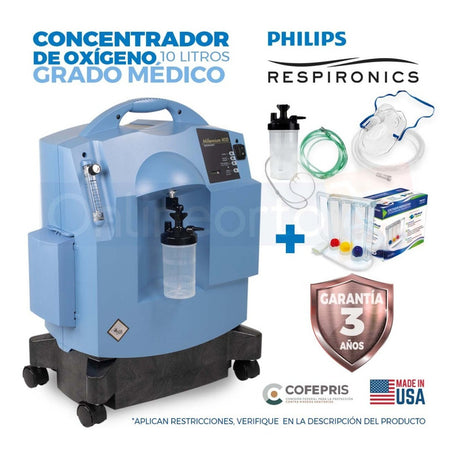 Concentrador De Oxigeno 10 L Milenium Philips+ Inspirómetro