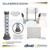 Silla Ducha Banco Brazos Respaldo Baño Antiderrapante