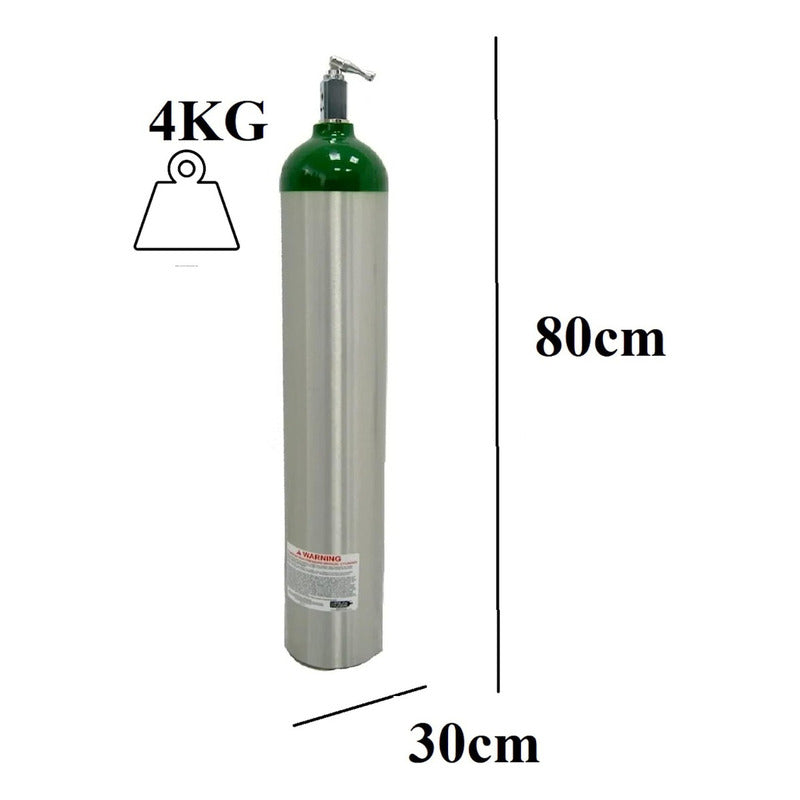 Tanque De Oxigeno 680 Con Carrito Regulador Canula Vaso Y Mascarilla
