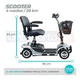 Silla De Ruedas  Scooter Eléctrica 4 Ruedas Batería De Lujo