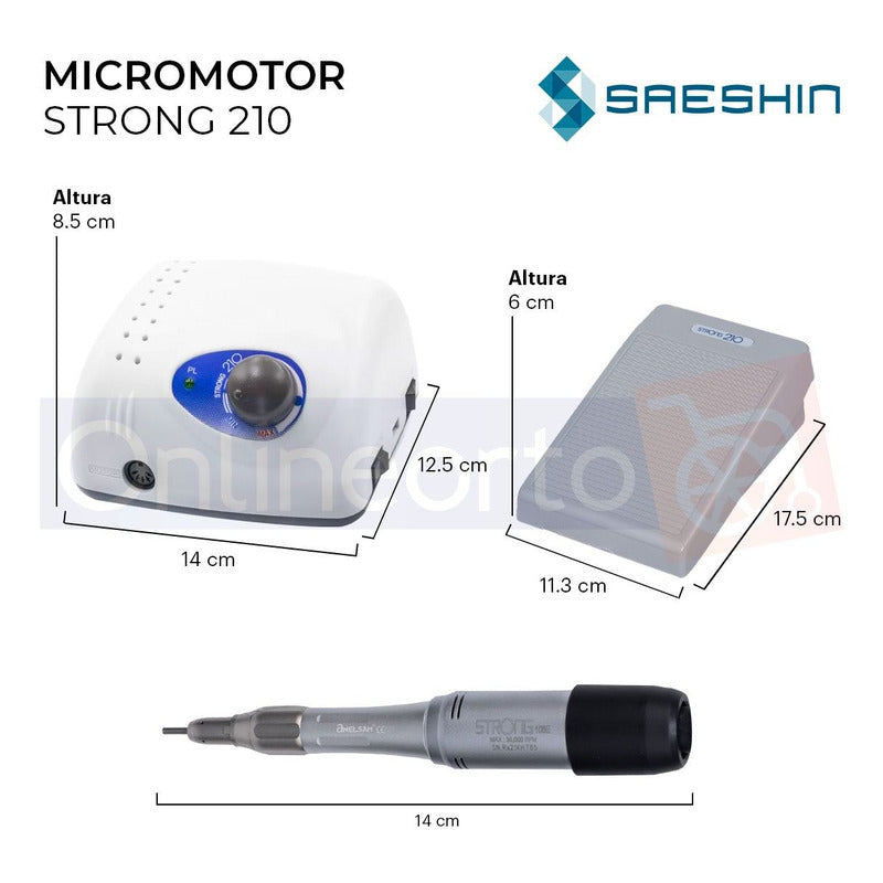 Micromotor Strong 210/108 Para Practica De Cirugia