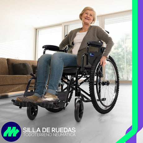 Silla De Ruedas Plegable Todo Terreno Neumática