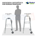 Andadera Ortopédica Plegable Acero Con Ruedas