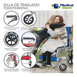 Silla De Ruedas Traslado Plegable Ligera Compacta Freno