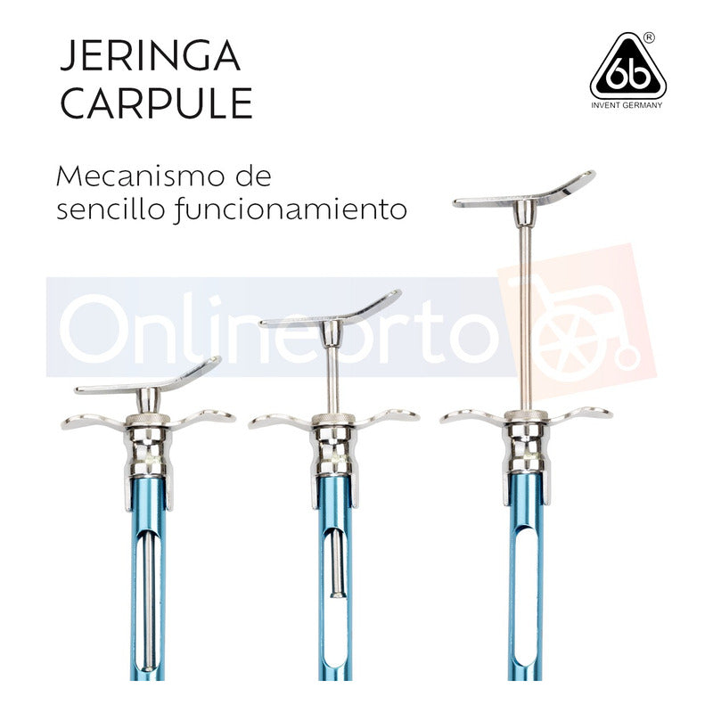 Jeringa Anestesia Carpule Dental Inoxidable Reusable Colors