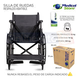 Silla De Ruedas Ligera Traslado Plegable Compacta Con Freno