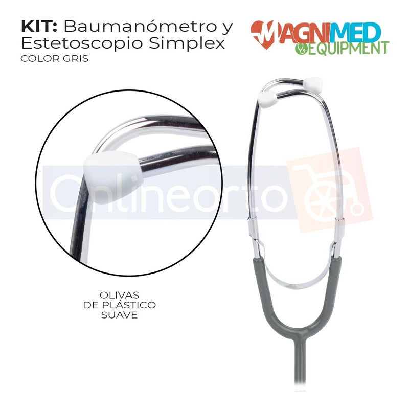 Kit Baumanometro Aneroide Estetoscopio Simple Varios Colores