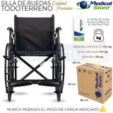 Silla De Ruedas Plegable Traslado Acero Ligera Todo Terreno