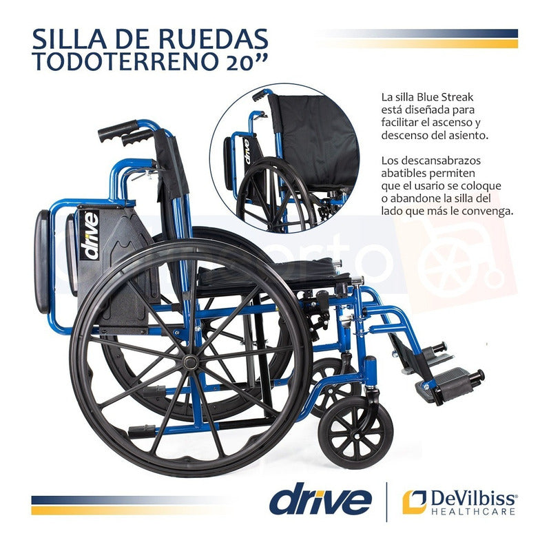 Silla De Ruedas Con Descansapies De Lujo Marca Drive Medical