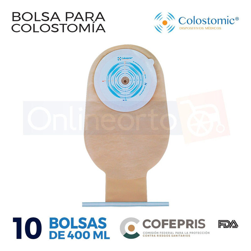 Bolsa Colostomia Recortable 15-64mm Adulto 10 Pzas Drenable