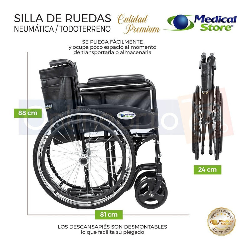 Silla De Ruedas Plegable Llanta Neumatic Todoterreno Thunder