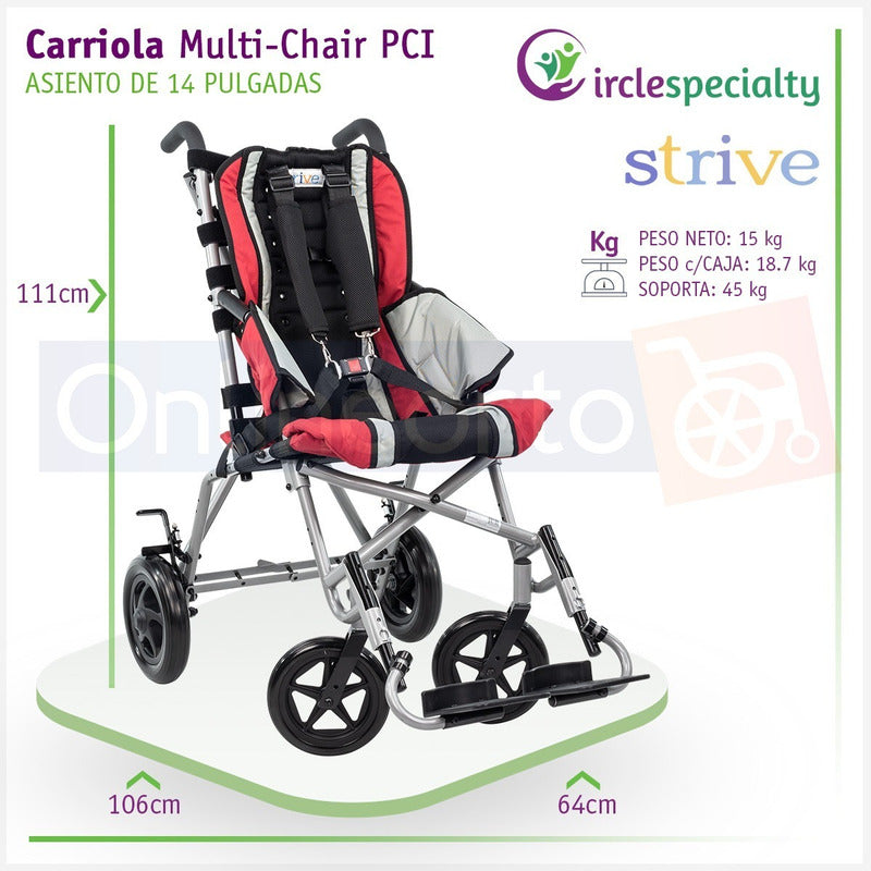 Silla De Ruedas Pediátrica Carriola Infantil Pci