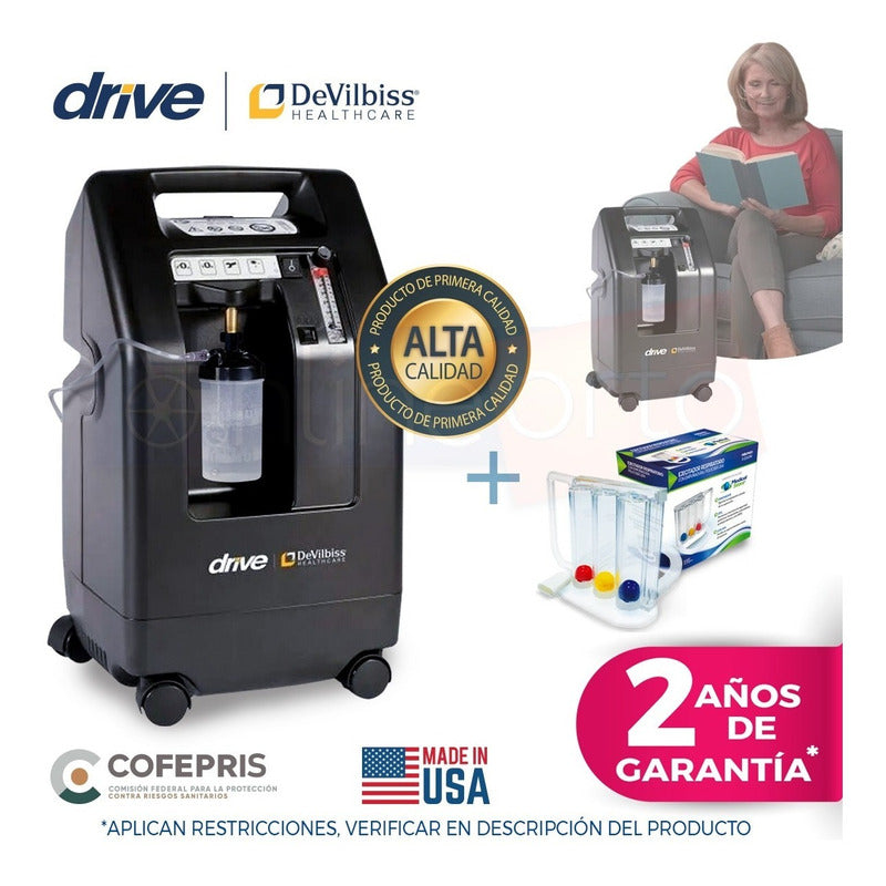 Concentrador De Oxigeno 5 Litros Drive + Inspirómetro