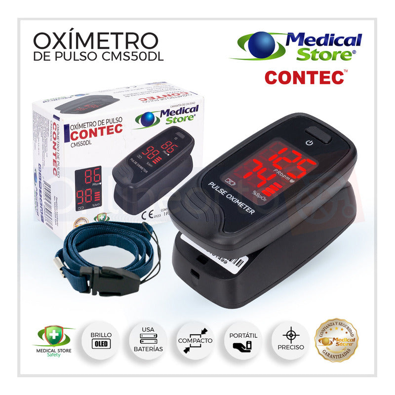 Oxímetro De Pulso Para Dedo Contec Cms50dl Negro