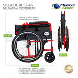 Silla De Ruedas Plegable Llanta Neumatic Todoterreno Thunder