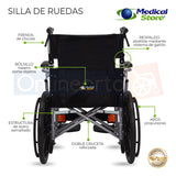 Silla De Ruedas Traslado Acero  Ligera Todo Terreno Plegable