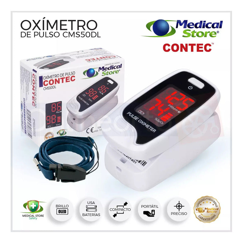 Oximetro De Pulso De Dedo Adulto Pediatrico Digital Portatil