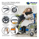 Silla De Ruedas Ligera  Plegable Traslado Compacta Con Freno