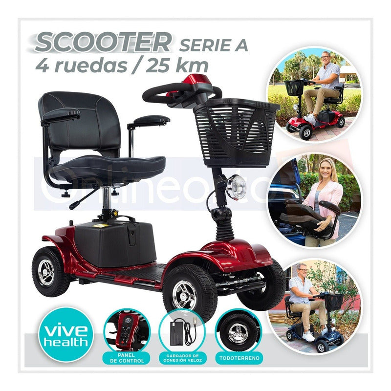 Silla De Ruedas Scooter Eléctrico 4 Ruedas Lujo