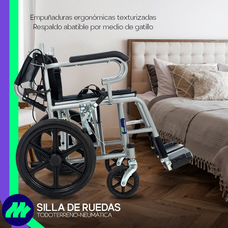 Silla De Ruedas De Lujo Plegable Compacta Todo Terreno Ms