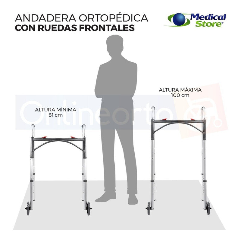 Andadera Ortopédica Aluminio Con Ruedas Plegable Marca Drive