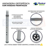 Andadera Ortopédica Plegable Acero Con Ruedas