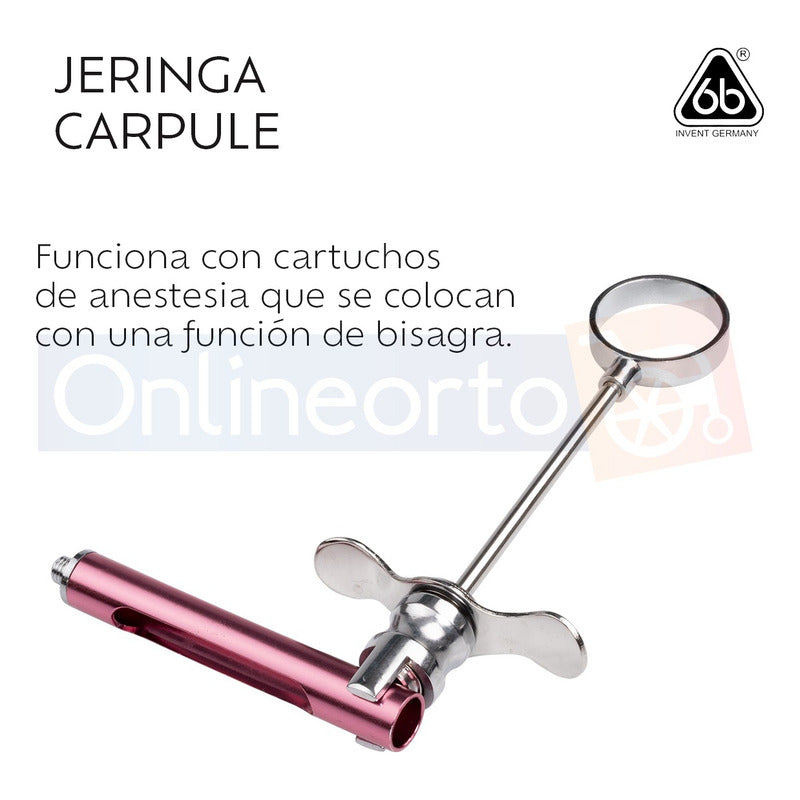 Jeringa Anestesia Carpule Dental Inoxidable Reusable Colors
